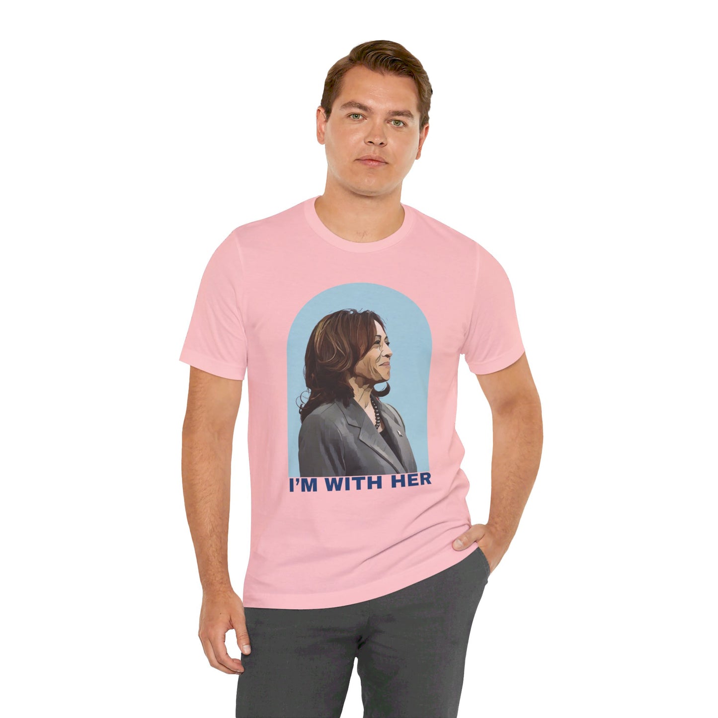 I'm With Her, Harris Blue Aura | Unisex Jersey Short Sleeve Tee