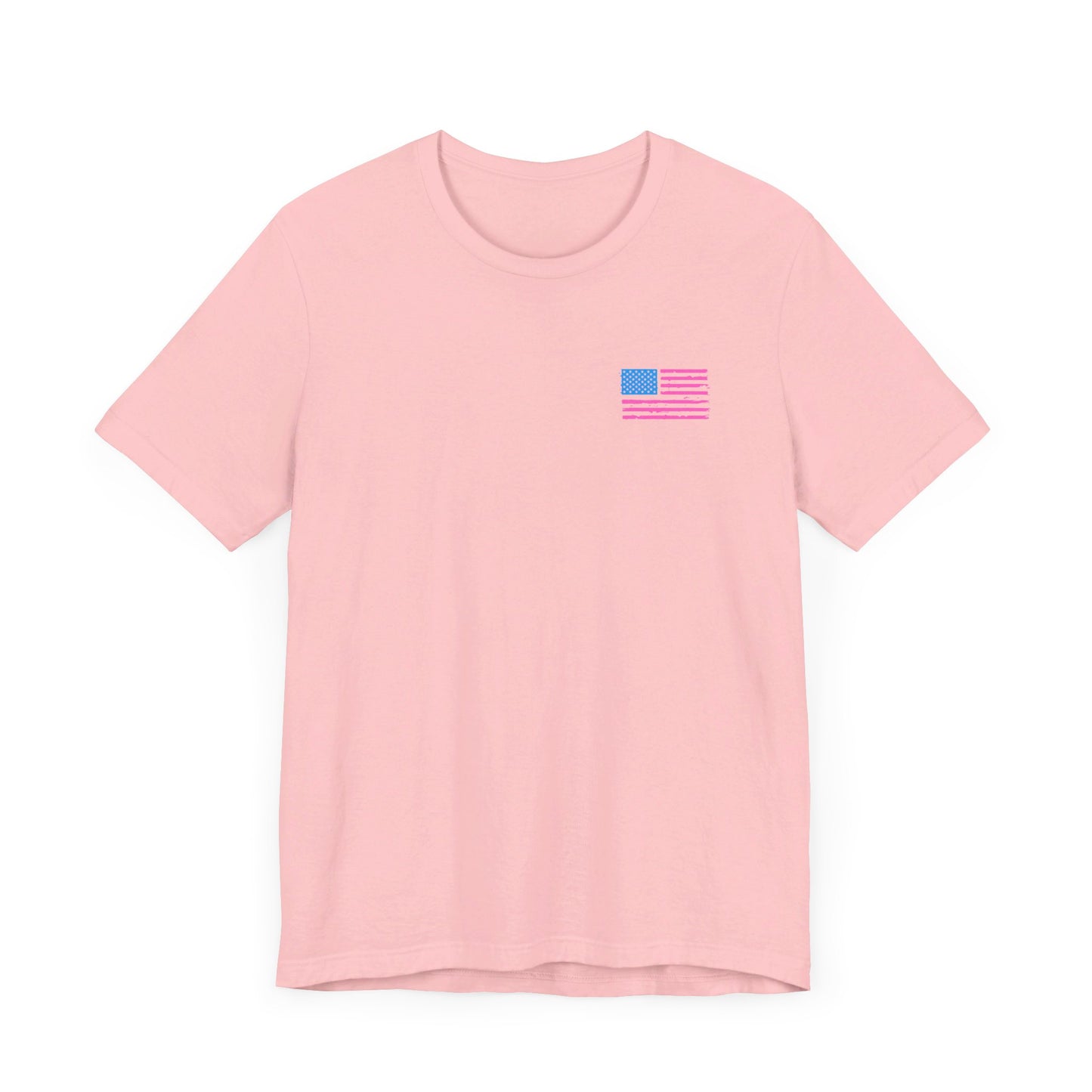 Pink and Blue Harris for President (Front Flag) | Unisex Jersey Short Sleeve Tee