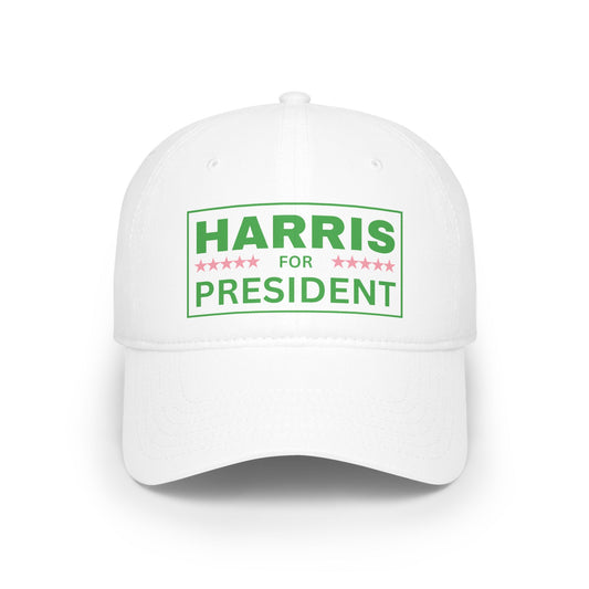 Salmon Pink and Apple Green Harris for President Low Profile Baseball Cap