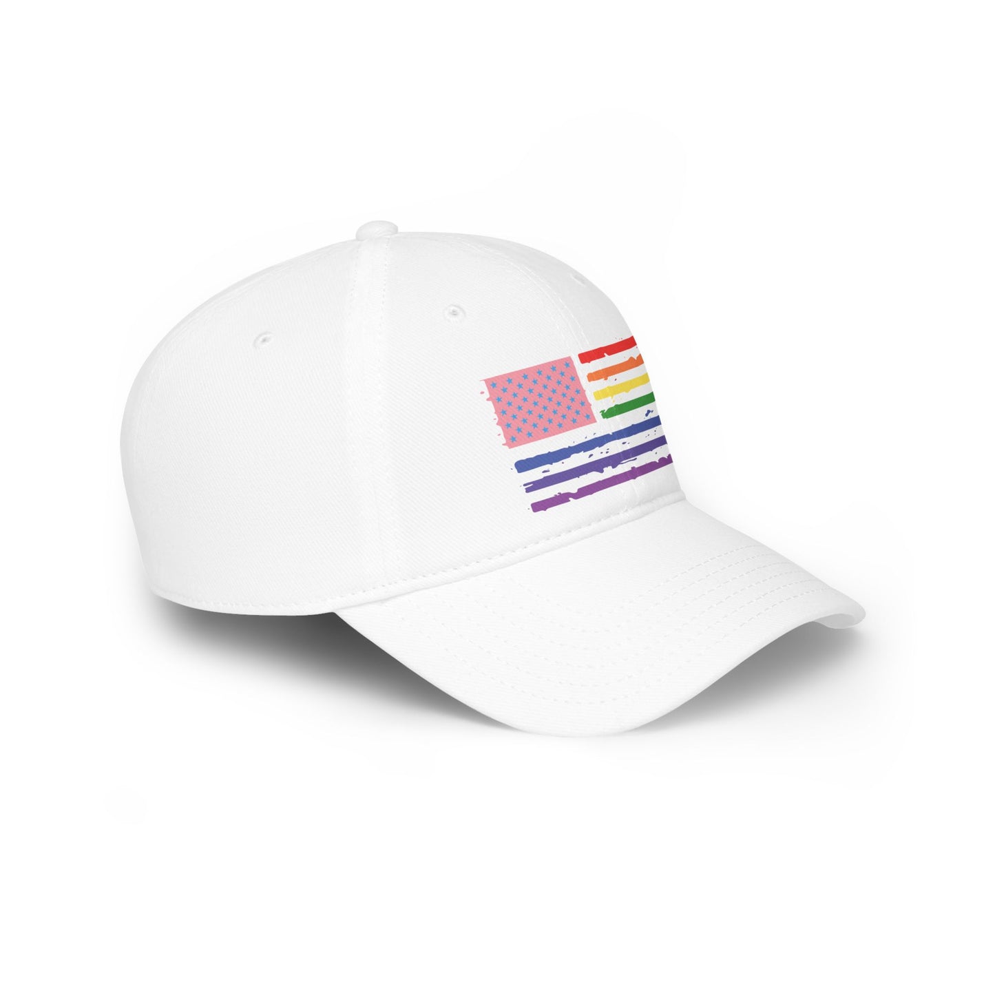 Rainbow Trans Pride American Flag Low Profile Baseball Cap