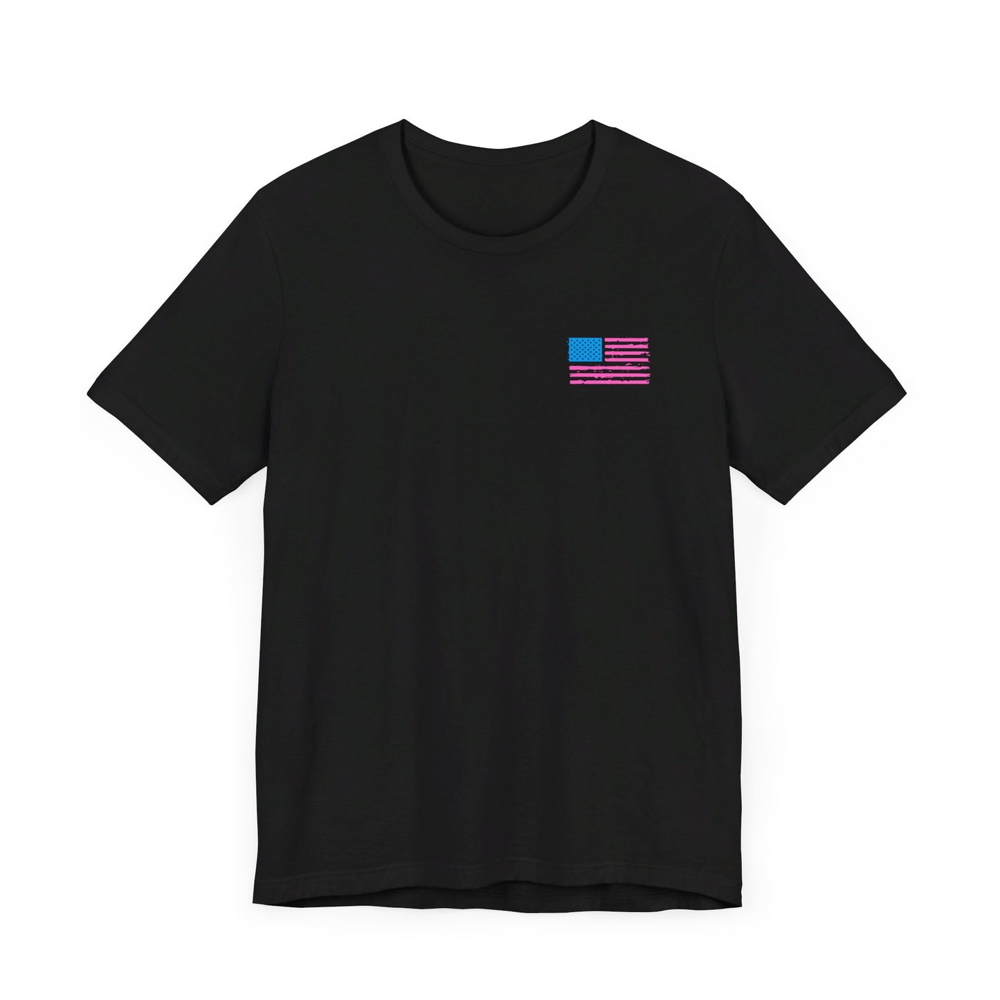 Pink and Blue Harris for President (Front Flag) | Unisex Jersey Short Sleeve Tee