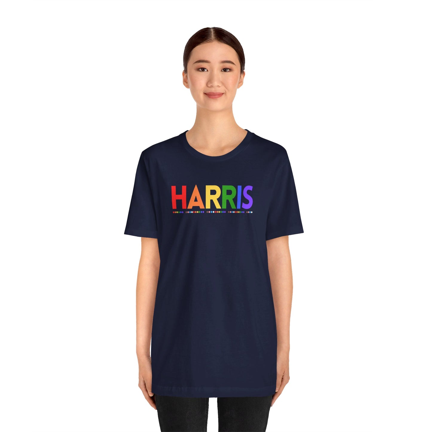 Harris LGBTQ+ Rainbow Print | Unisex Jersey Short Sleeve Tee