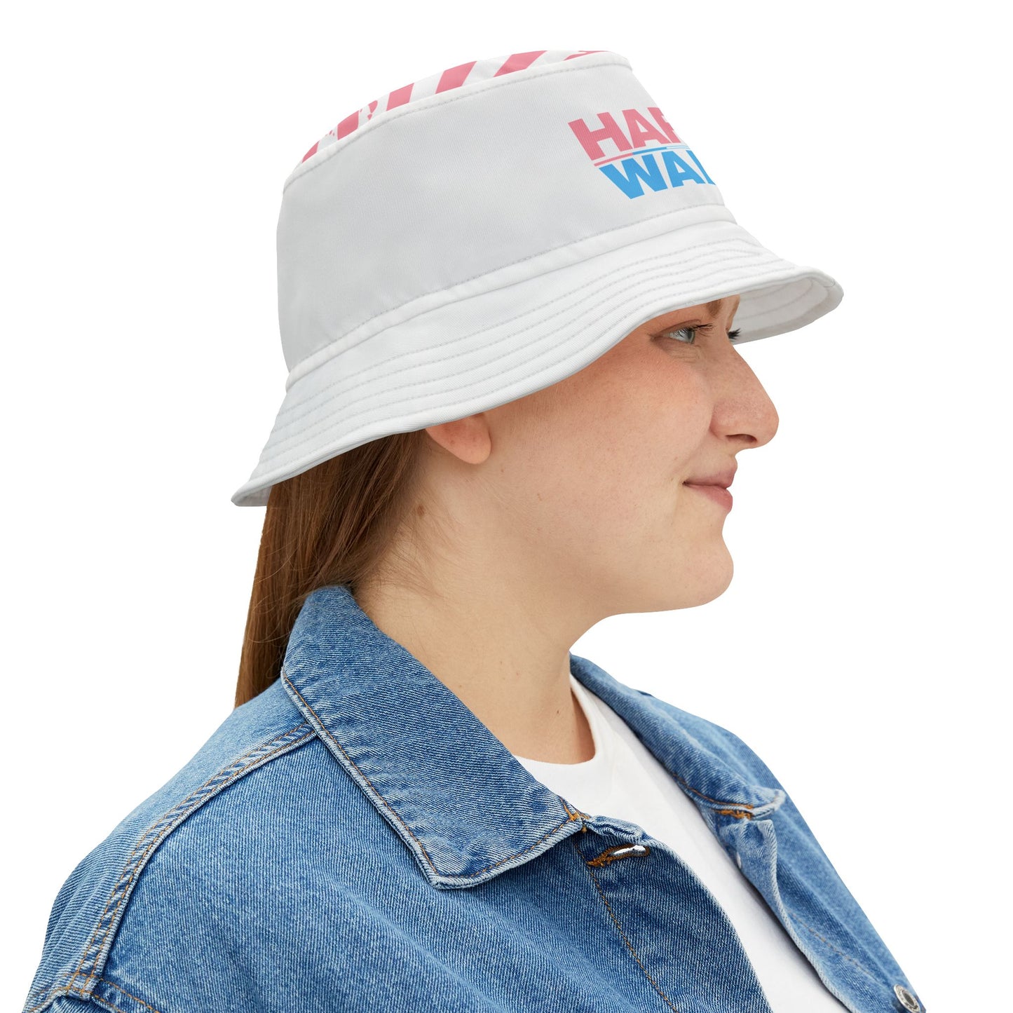 Trans Pride Harris Walz 2024 Bucket Hat (AOP)