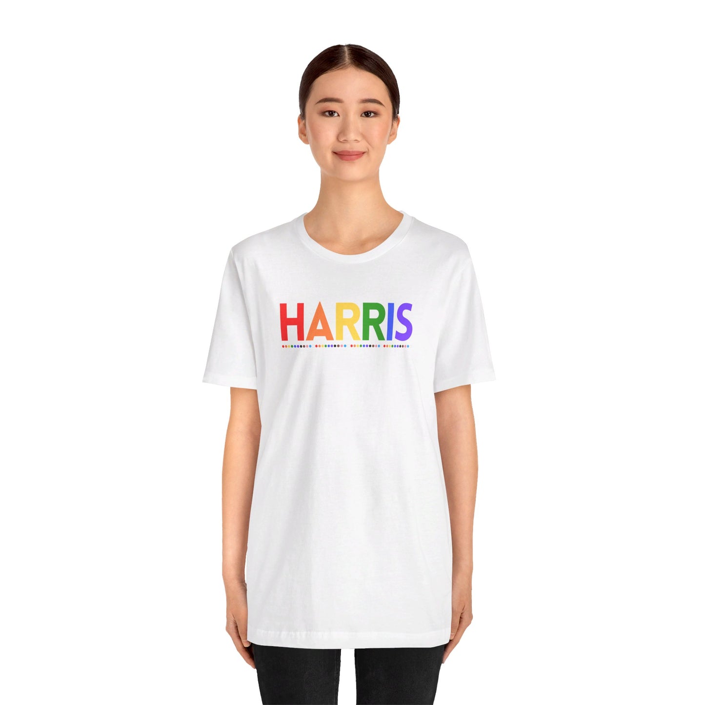 Harris LGBTQ+ Rainbow Print | Unisex Jersey Short Sleeve Tee