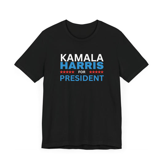 Kamala Harris for President (Light Blue Lettering) | Unisex Jersey Short Sleeve Tee