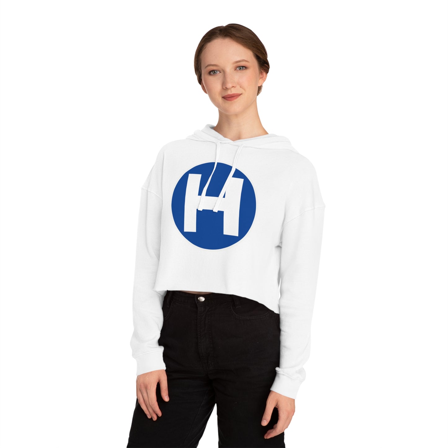 Harris "H" Logo Cropped Hooded Sweatshirt