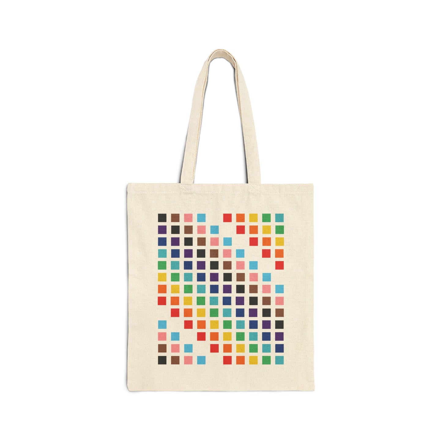 Rainbow Pride Block Premium Cotton Canvas Tote Bag