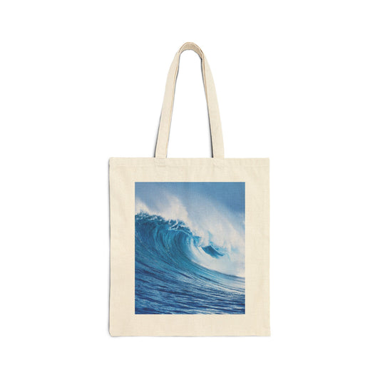 Blue Wave Premium Cotton Canvas Tote Bag