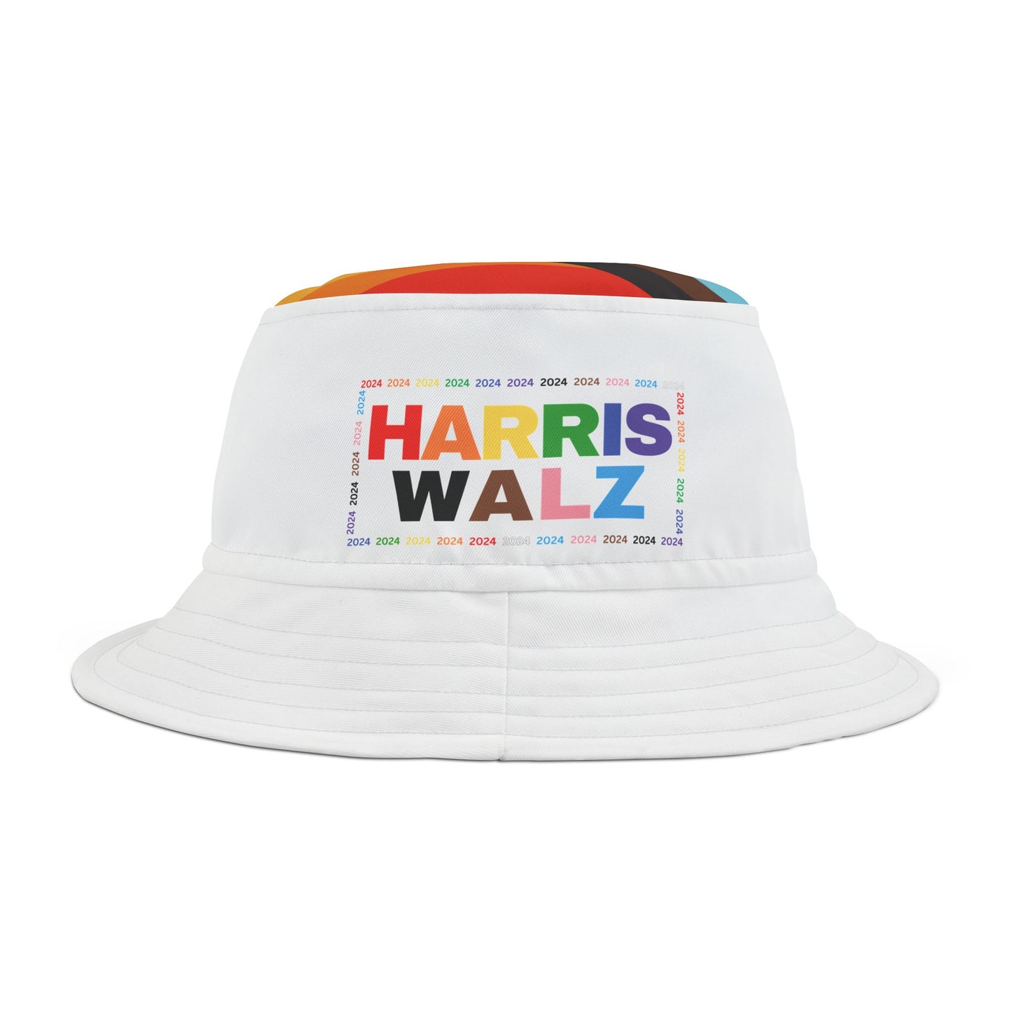 Harris Walz LQBTQ+ Pride Bucket Hat (AOP)