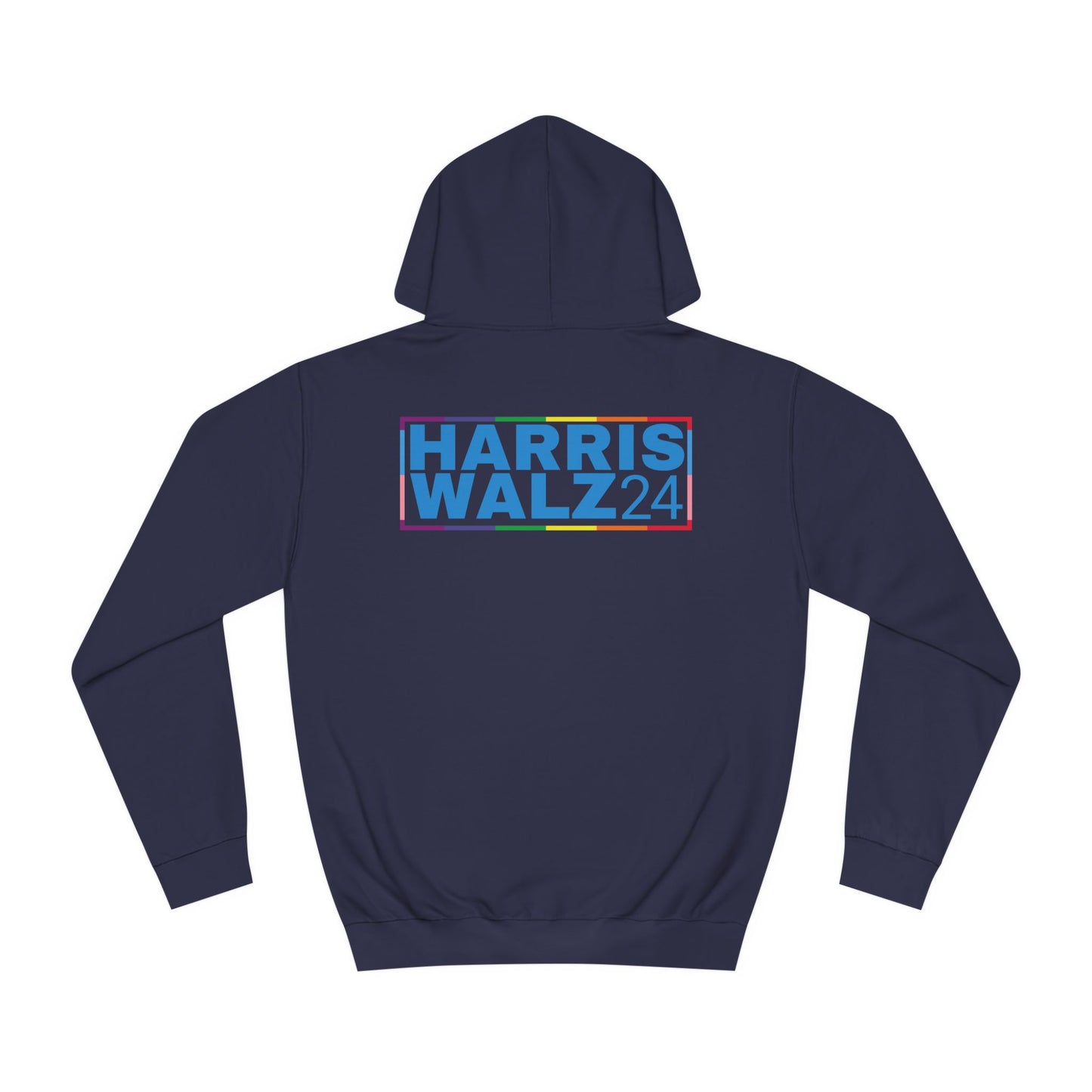 Rainbow American Flag Harris Walz Unisex Hoodie