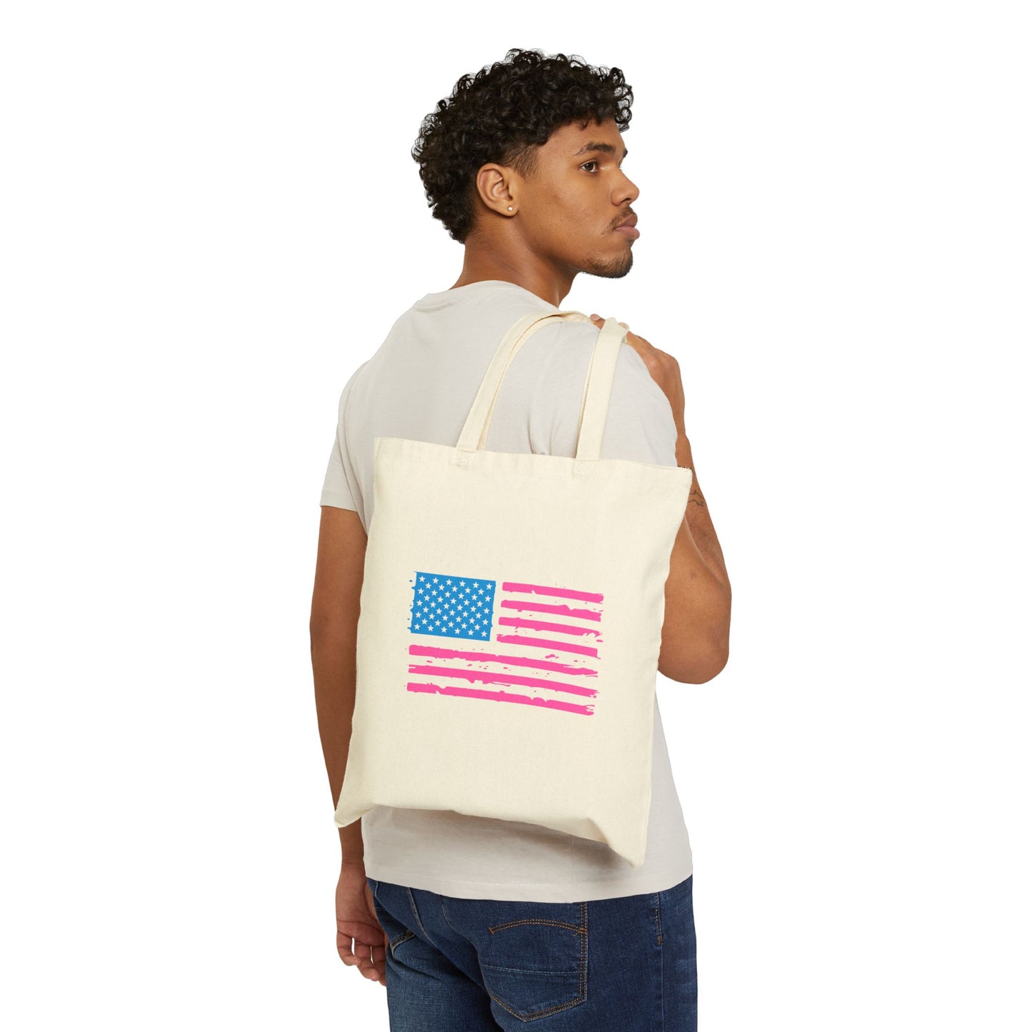 Pink and Blue Harris for President Premium Cotton Canvas Tote Bag