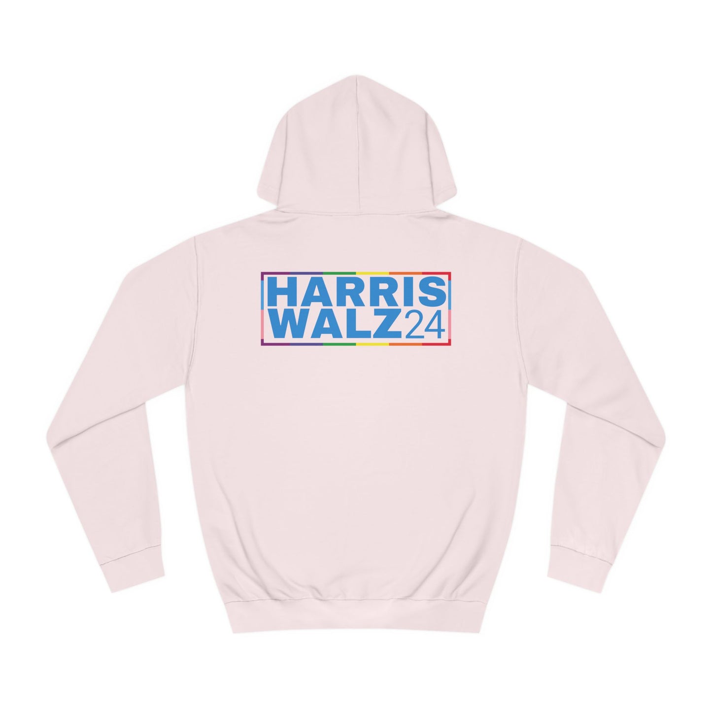 Rainbow American Flag Harris Walz Unisex Hoodie