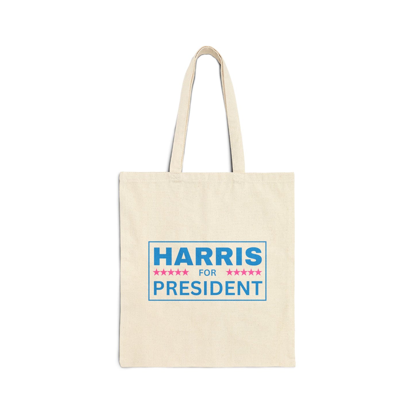 Pink and Blue Harris for President Premium Cotton Canvas Tote Bag