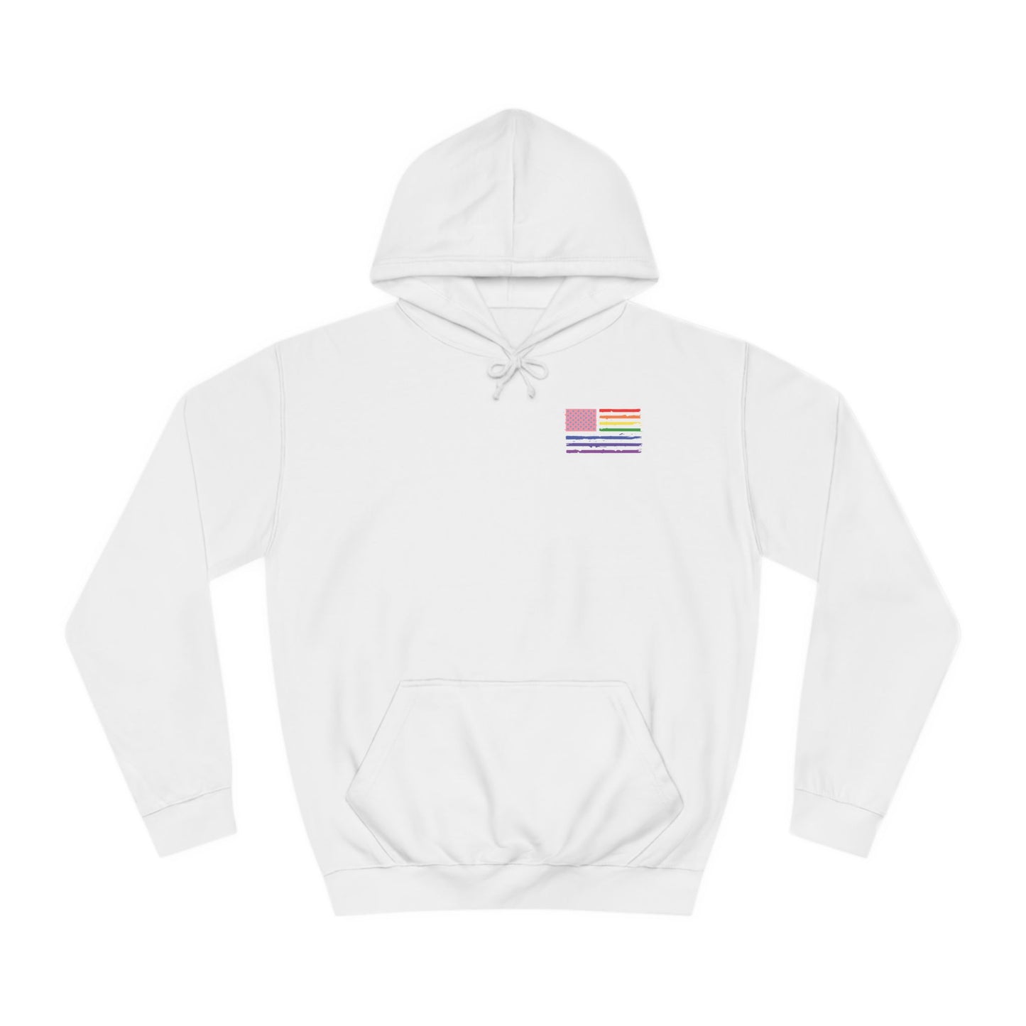 Rainbow American Flag Harris Walz Unisex Hoodie