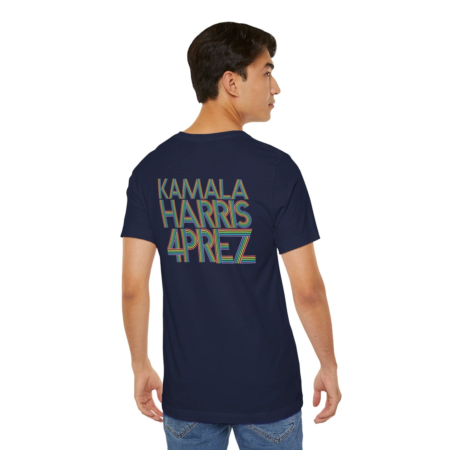 Kamala Harris 4 Prez Rainbow Modern | Unisex Jersey Short Sleeve Tee