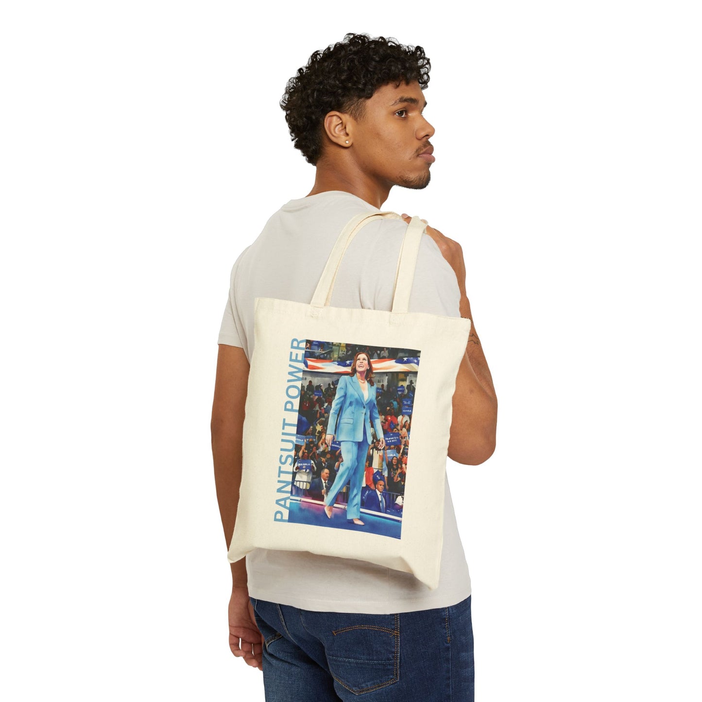 Pantsuit Power Watercolor Cotton Canvas Tote Bag