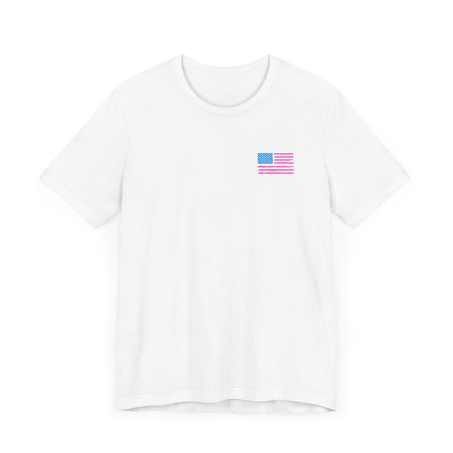 Pink and Blue Harris for President (Front Flag) | Unisex Jersey Short Sleeve Tee