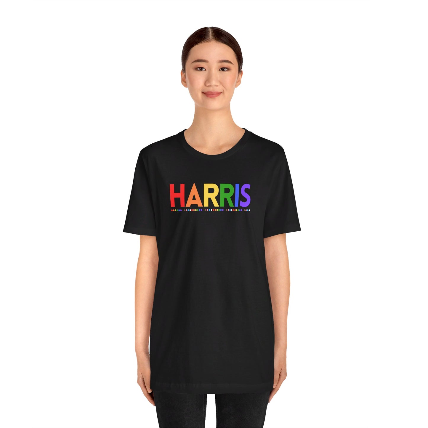 Harris LGBTQ+ Rainbow Print | Unisex Jersey Short Sleeve Tee