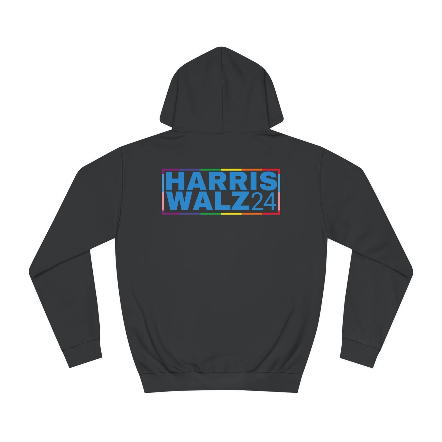 Rainbow American Flag Harris Walz Unisex Hoodie