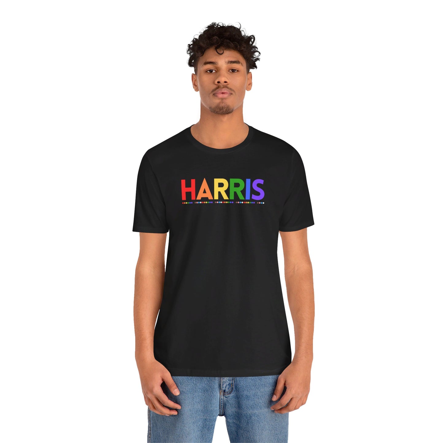 Harris LGBTQ+ Rainbow Print | Unisex Jersey Short Sleeve Tee