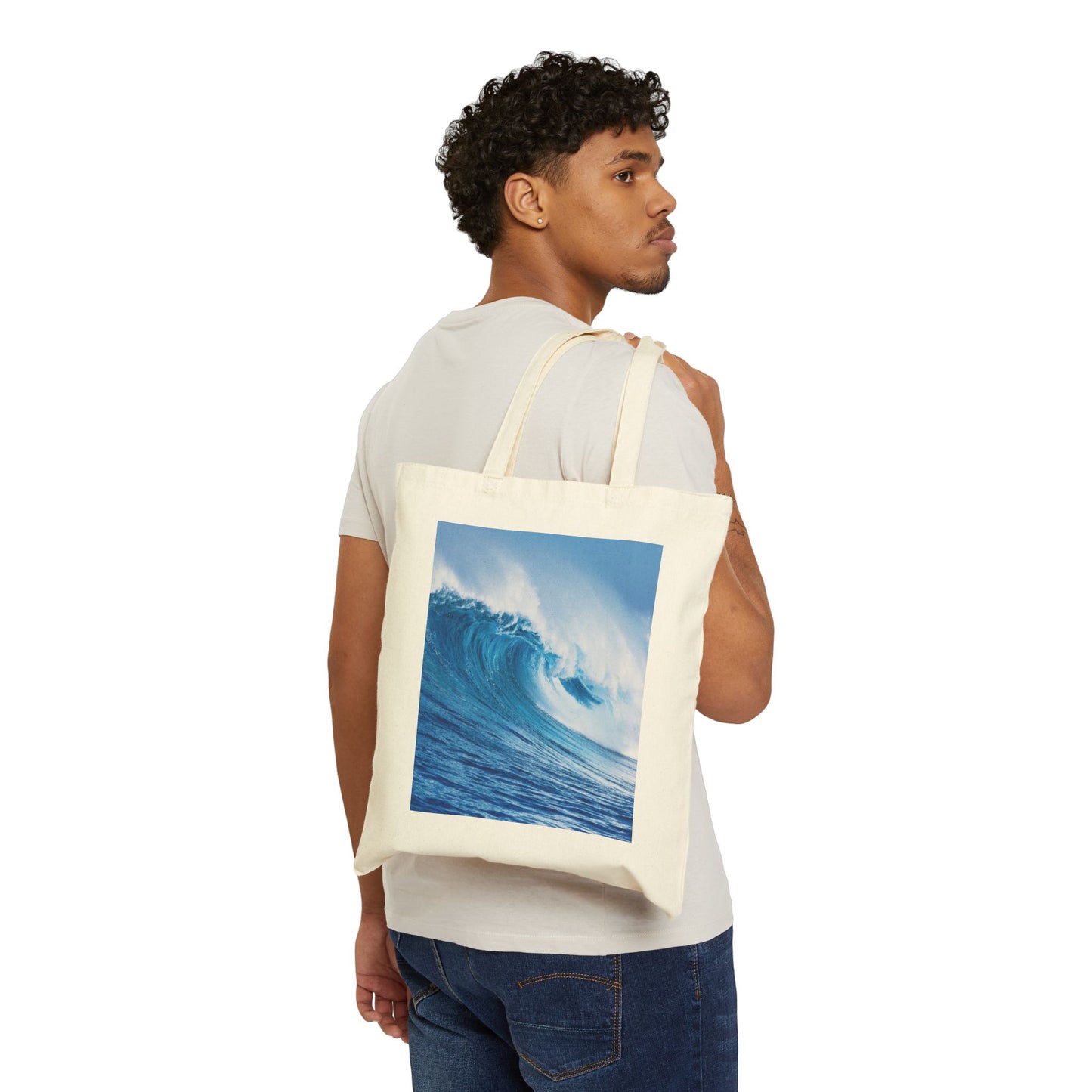 Blue Wave Premium Cotton Canvas Tote Bag