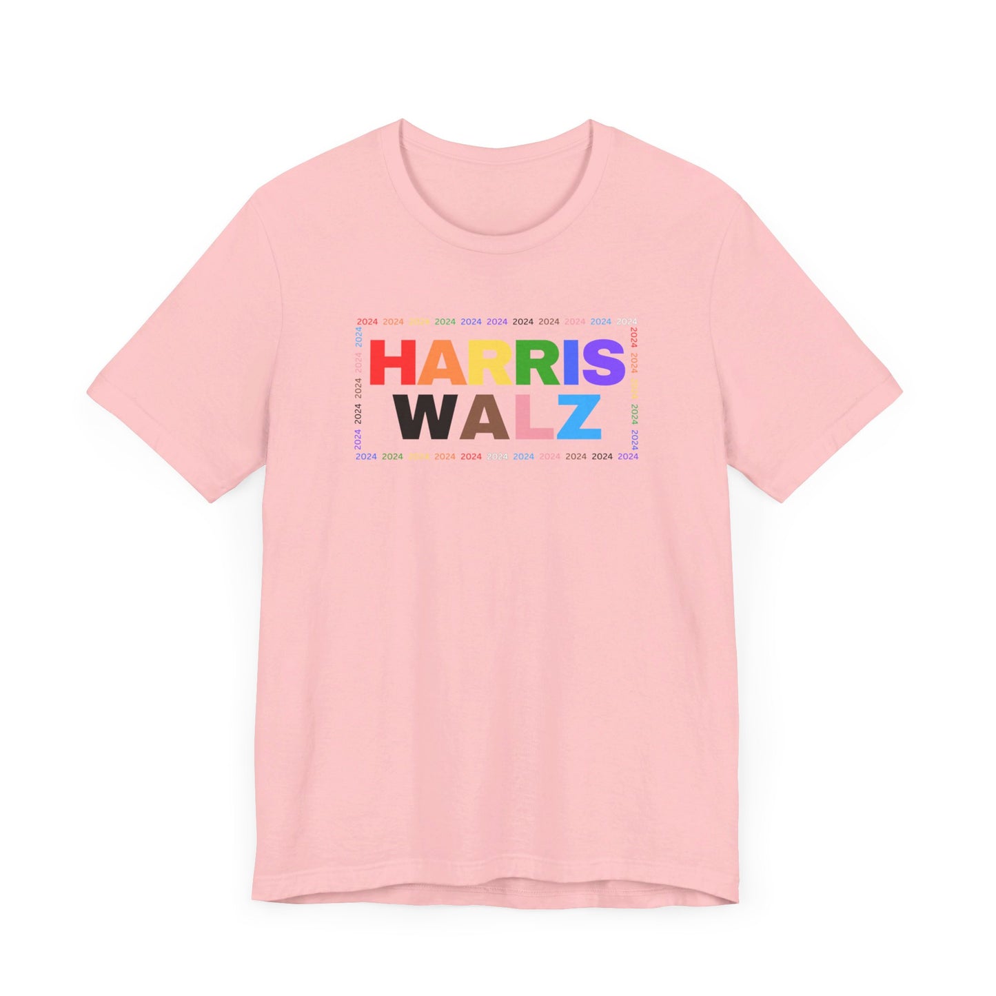 Harris Walz LGBTQ+ Rainbow Print | Unisex Jersey Short Sleeve Tee