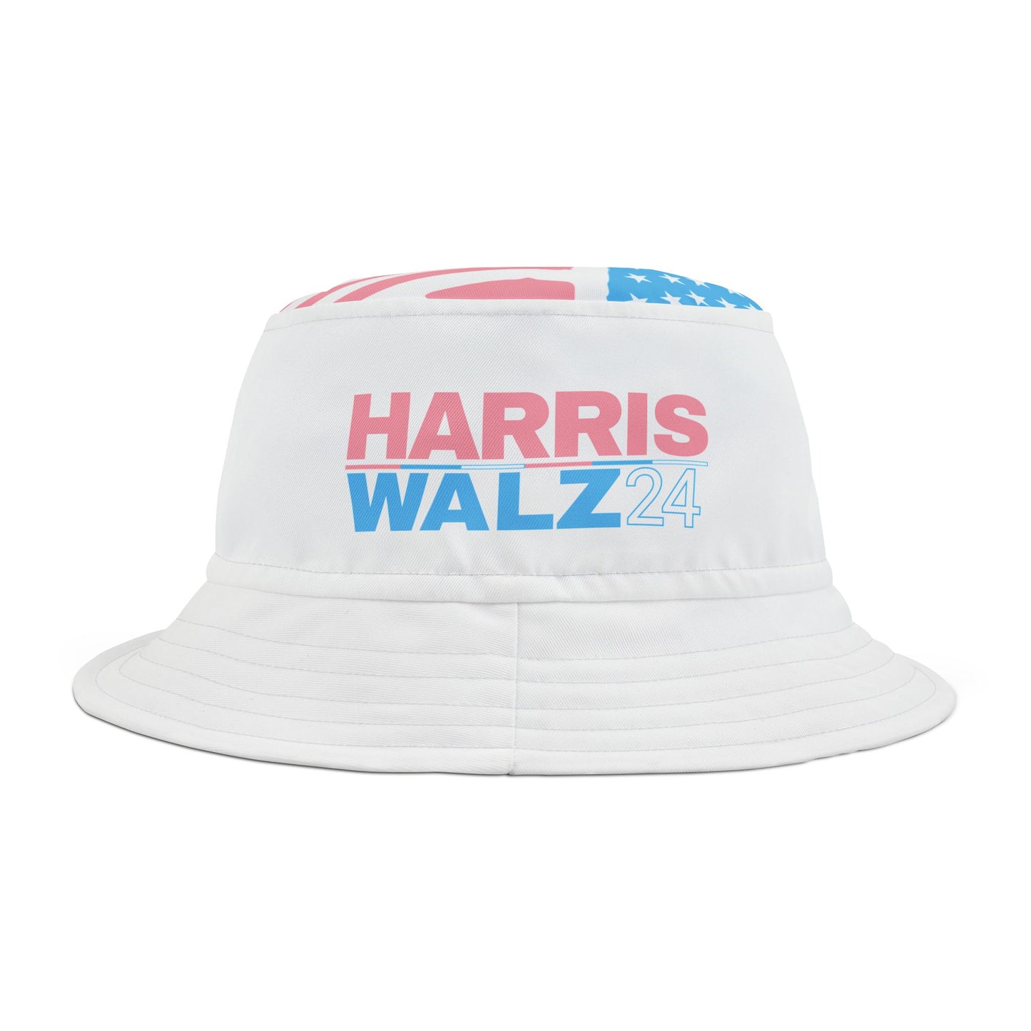 Trans Pride Harris Walz 2024 Bucket Hat (AOP)