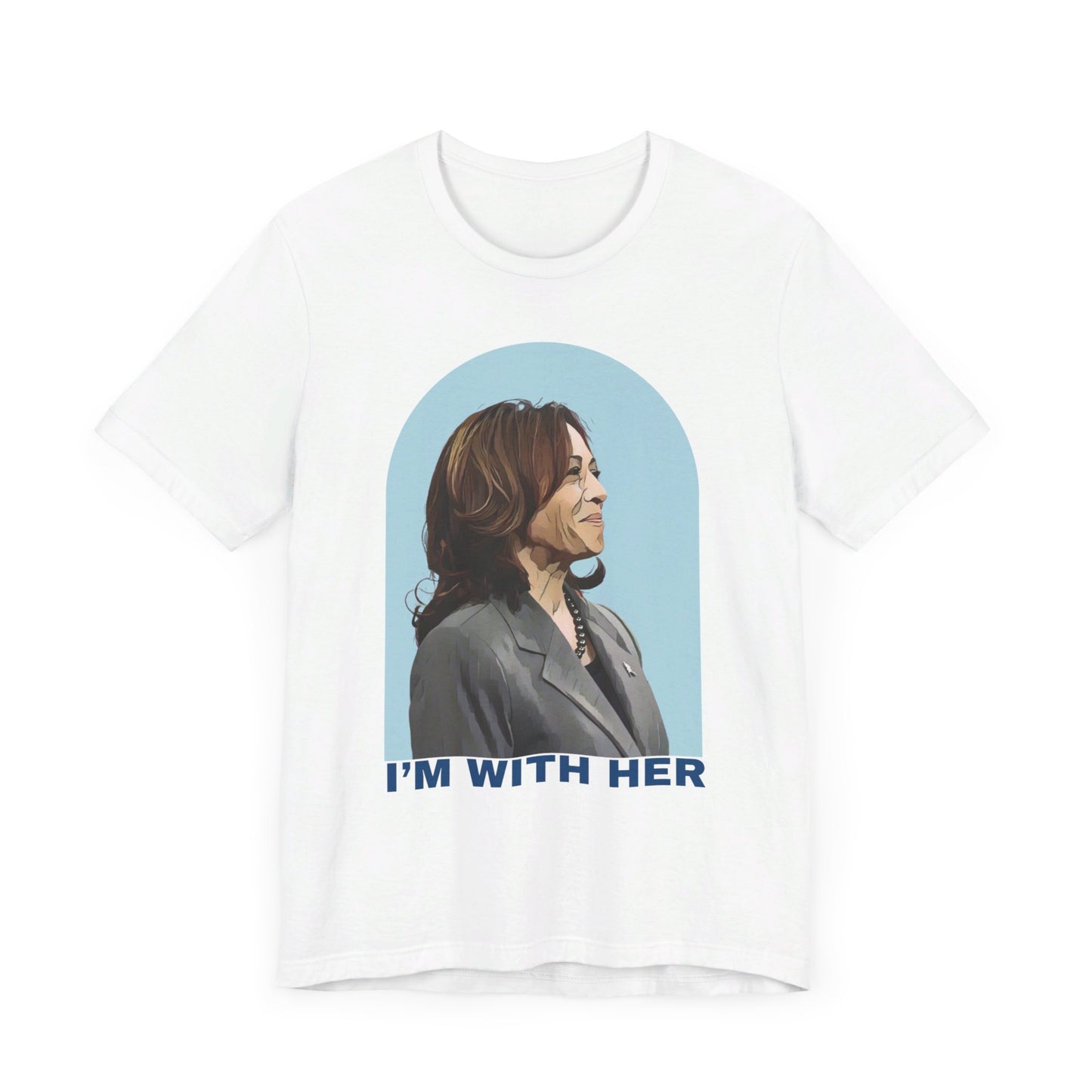 I'm With Her, Harris Blue Aura | Unisex Jersey Short Sleeve Tee