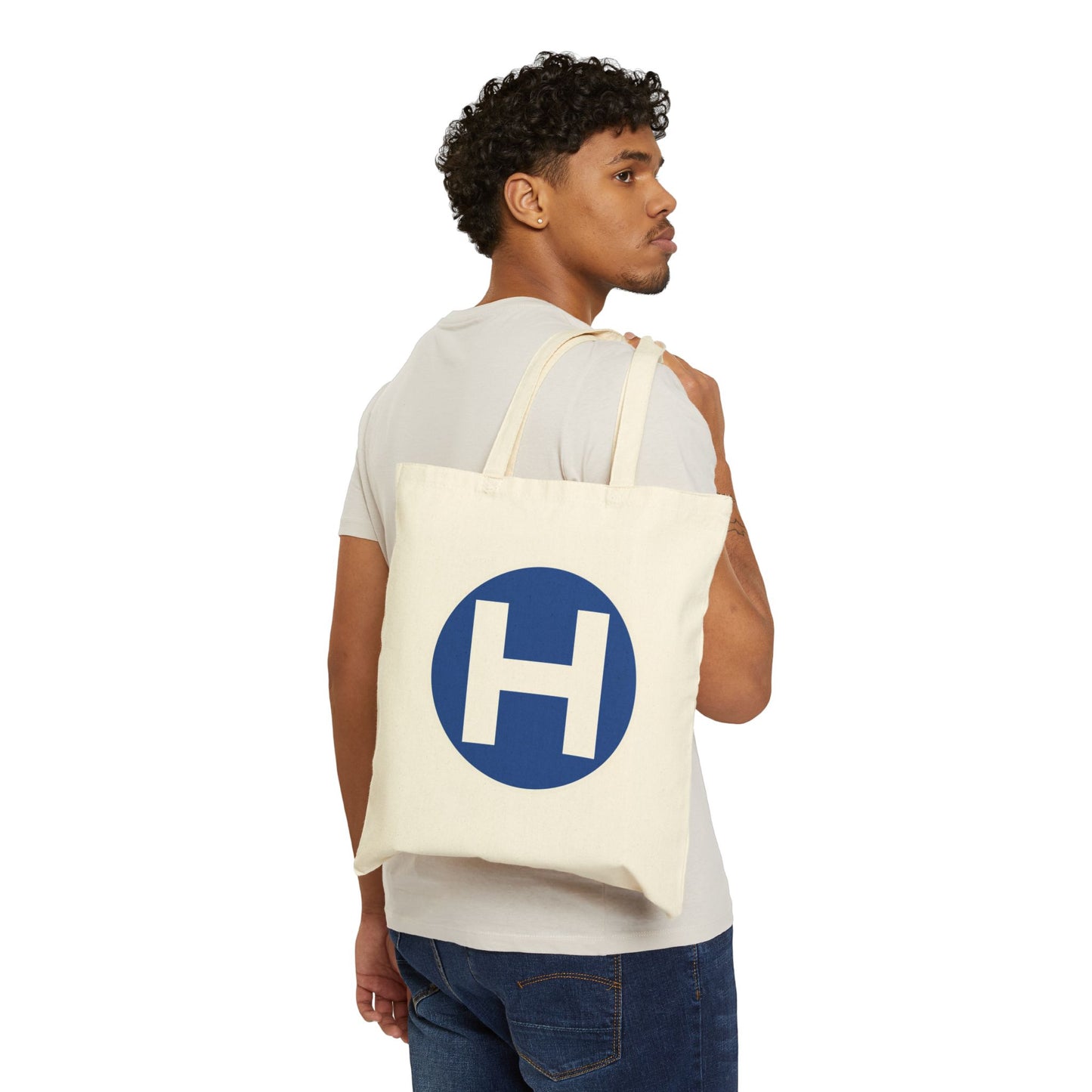 Harris "H" Logo Cotton Canvas Tote Bag