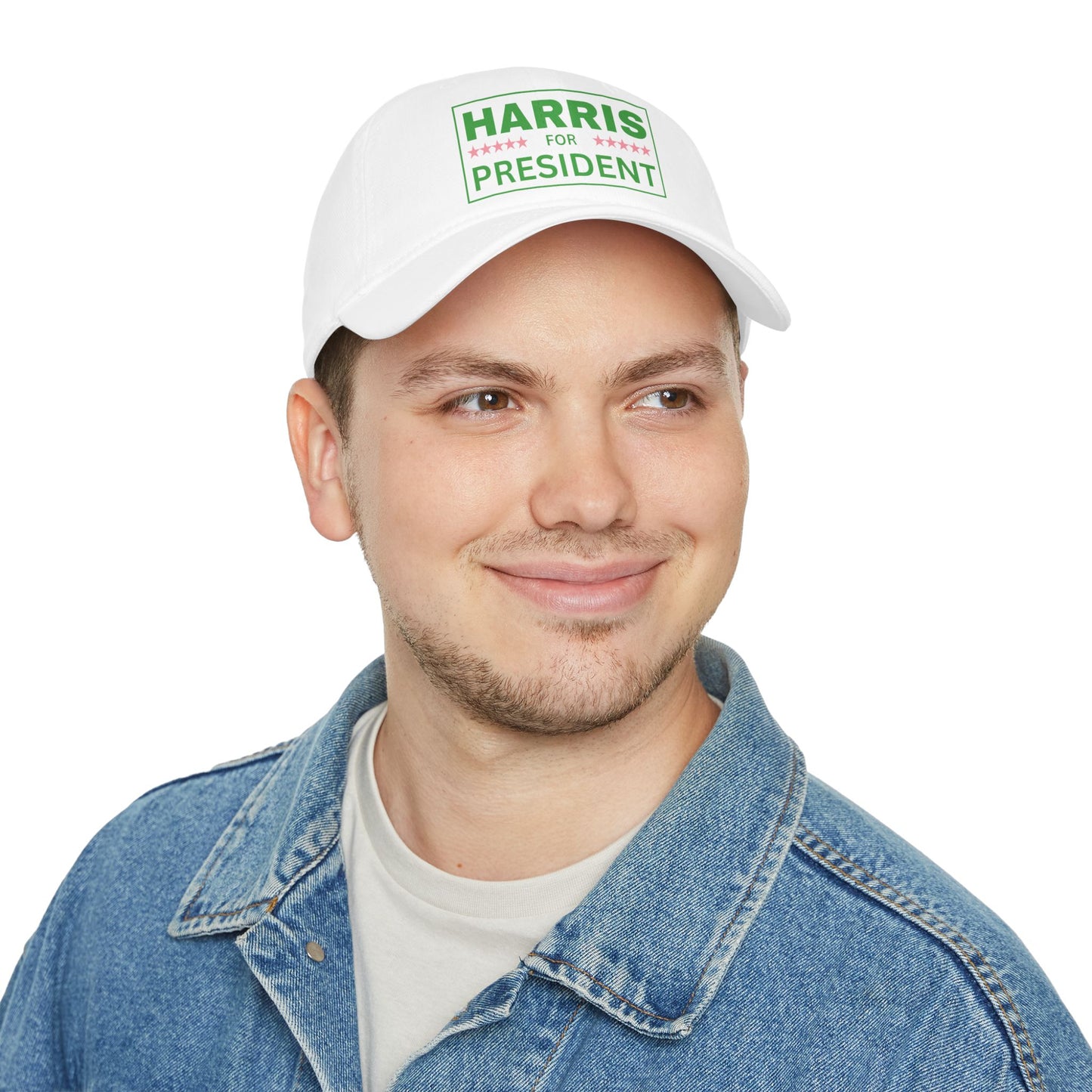 Salmon Pink and Apple Green Harris for President Low Profile Baseball Cap