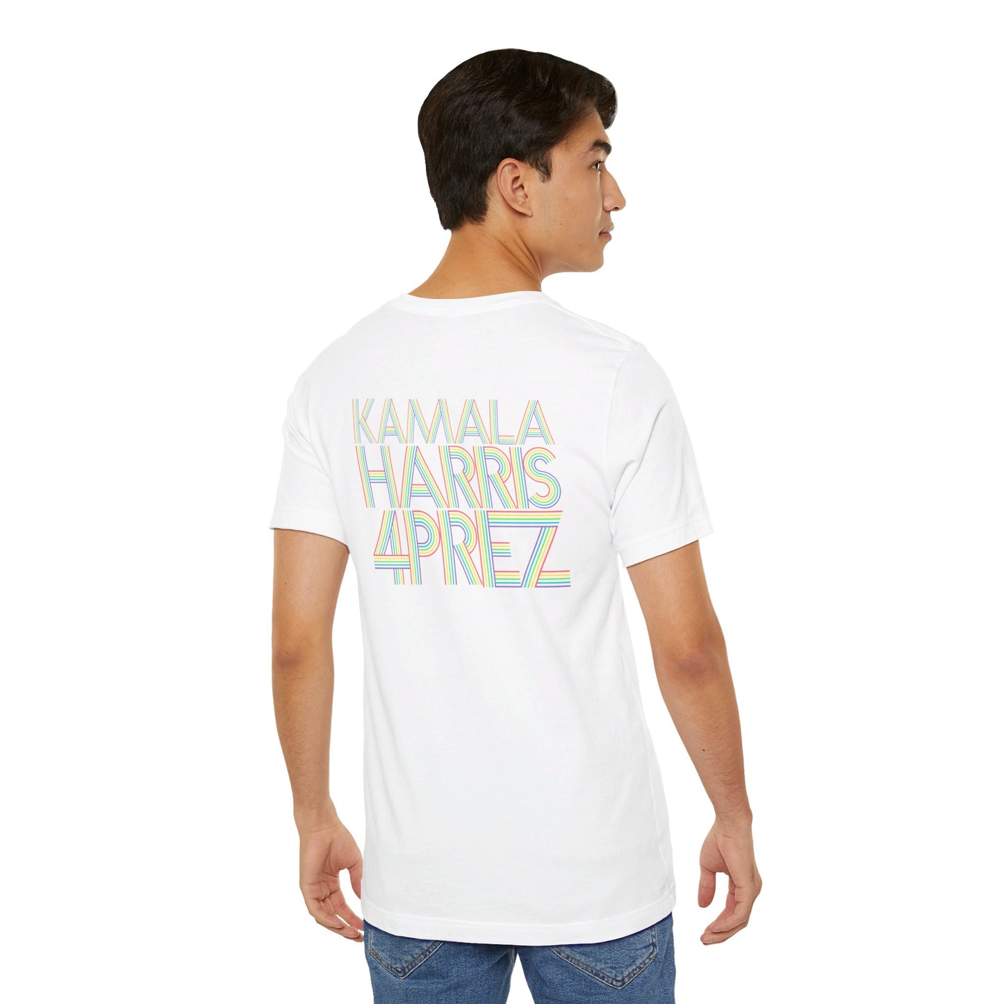 Kamala Harris 4 Prez Rainbow Modern | Unisex Jersey Short Sleeve Tee