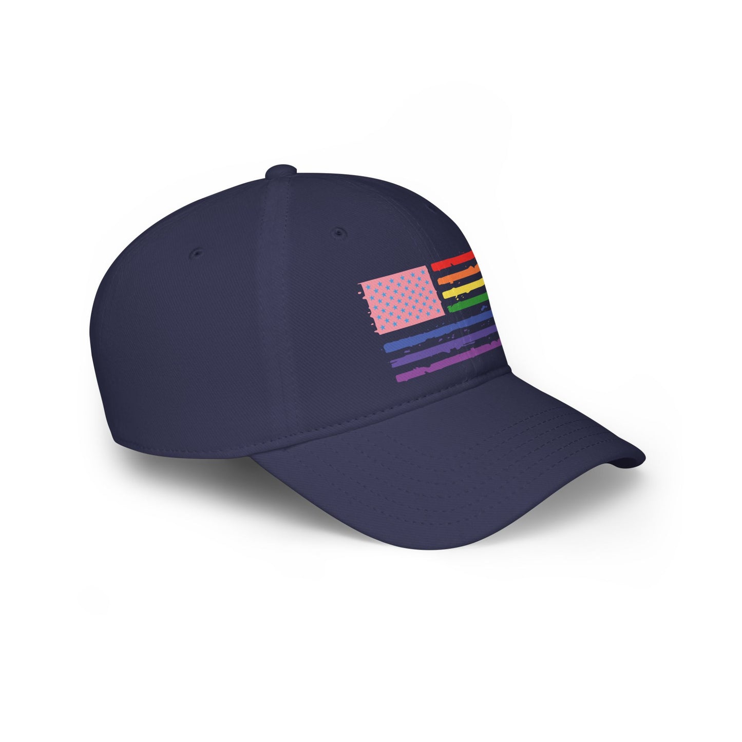 Rainbow Trans Pride American Flag Low Profile Baseball Cap