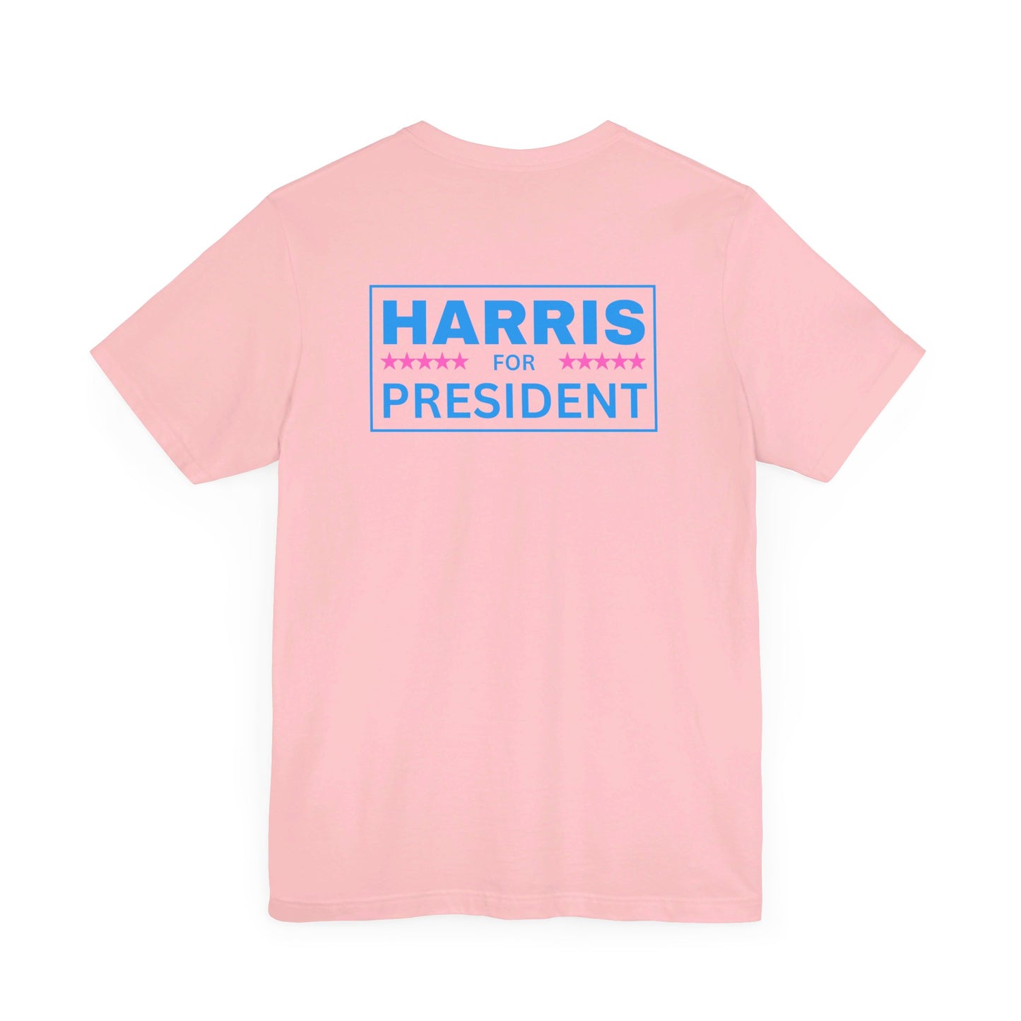 Pink and Blue Harris for President (Front Flag) | Unisex Jersey Short Sleeve Tee