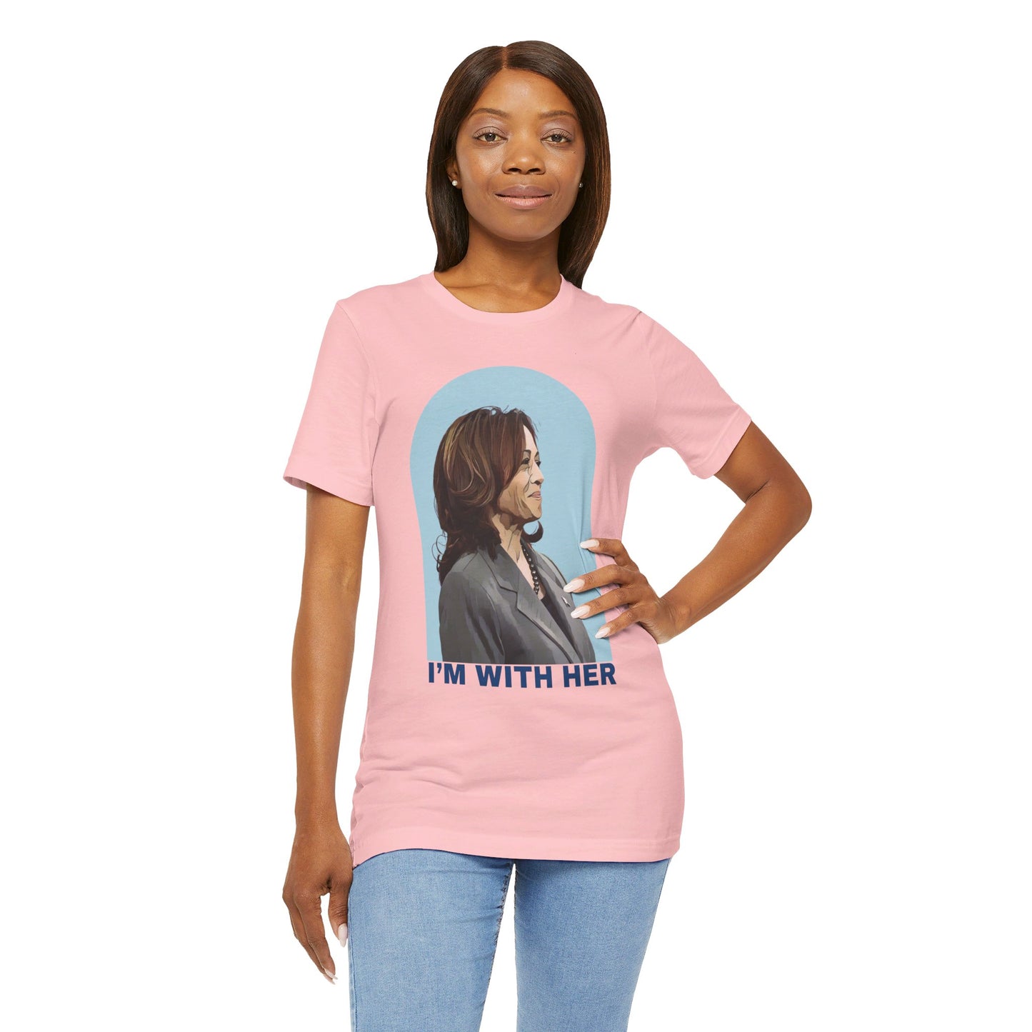 I'm With Her, Harris Blue Aura | Unisex Jersey Short Sleeve Tee