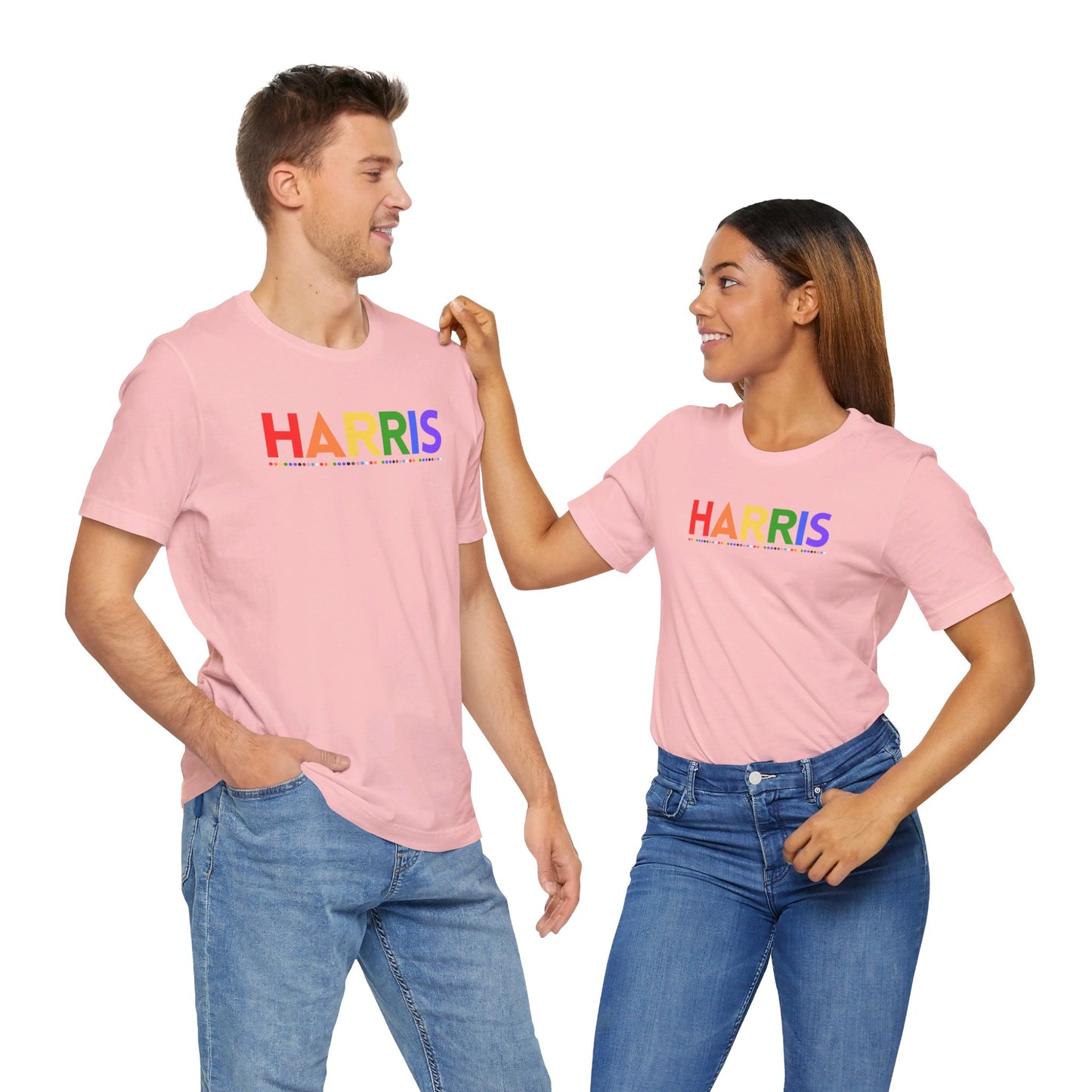 Harris LGBTQ+ Rainbow Print | Unisex Jersey Short Sleeve Tee