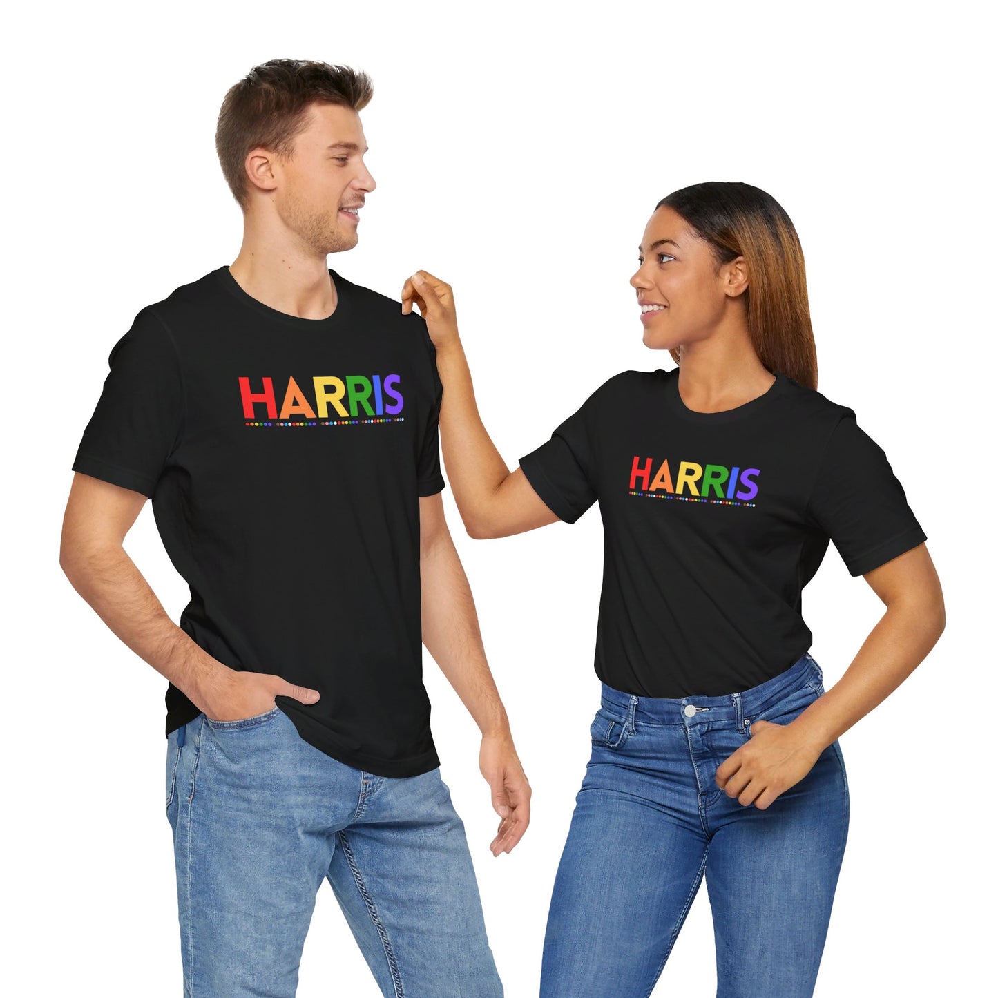 Harris LGBTQ+ Rainbow Print | Unisex Jersey Short Sleeve Tee