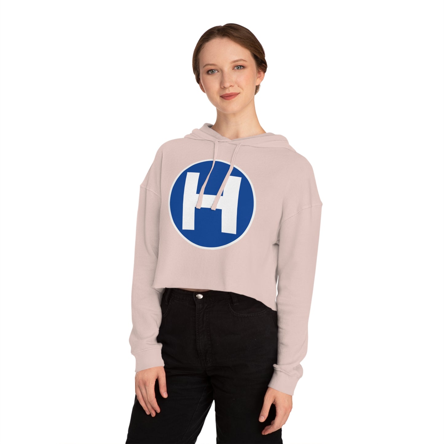 Harris "H" Logo Cropped Hooded Sweatshirt